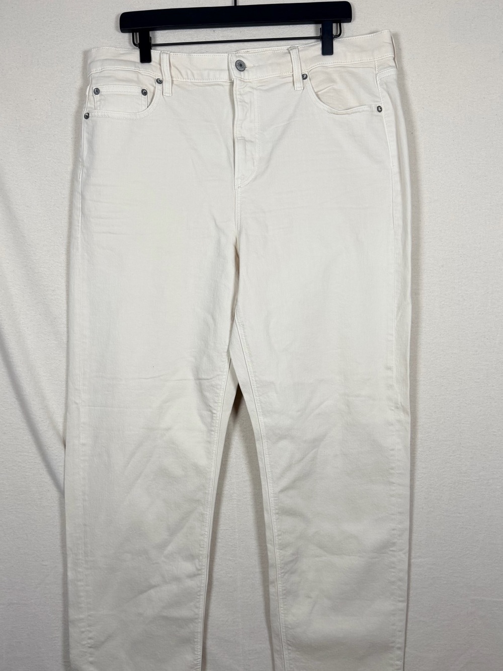 American Eagle Outfitters Super High Wasted Straight White/cream  Jeans